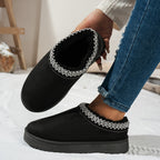 Chaussons Bottes Femme Tissu, Doublure Polaire – coloris noir