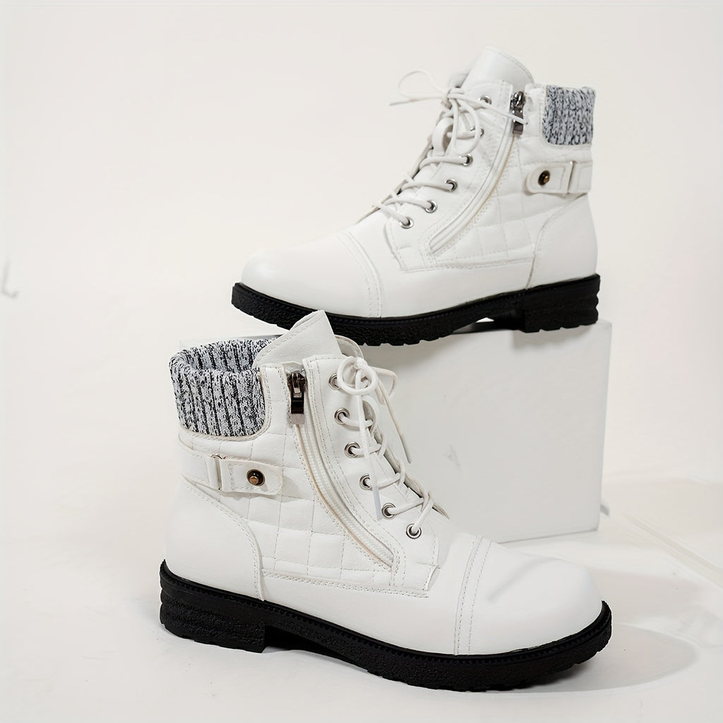 Bottes Femme Western Similicuir, Col Tricoté, vue 3