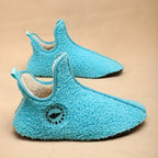 Chausson Botte Femme en Bouclette, à Enfiler – coloris bleu ciel