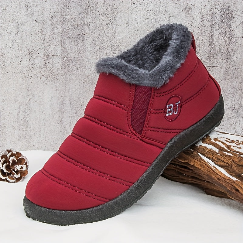 Bottes Hiver Femme à Enfiler, Col Fausse Fourrure, vue 3