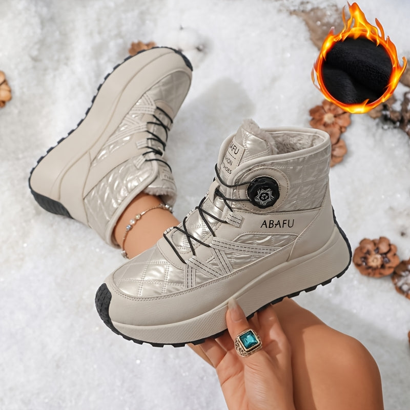 Bottes d'Hiver Femme, Similicuir, Semelle Plateforme, vue 23