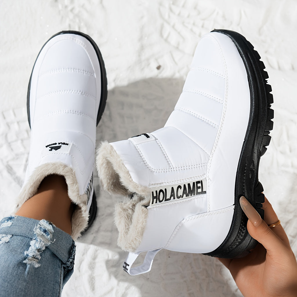 Bottes de Neige Femme Matelassées, Doublure Polaire – coloris blanc