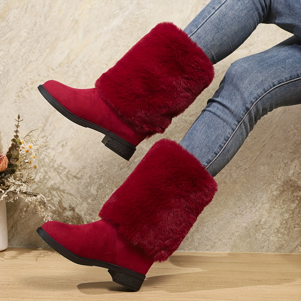 Bottes Femme Peluche, Revers Fausse Fourrure, vue 7