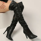 Cuissardes Femme Similicuir, Talon Fin