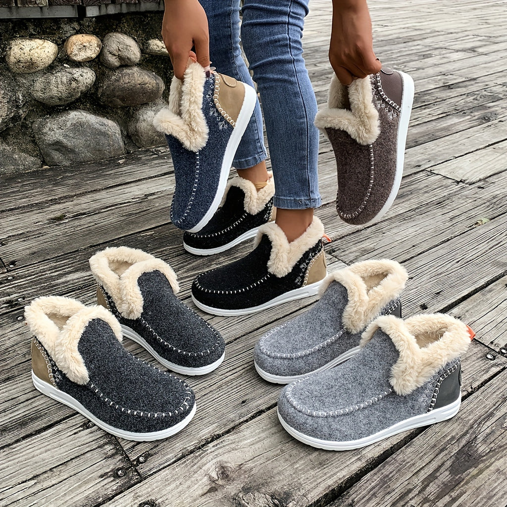 Bottines Femme Cheville, Flanelle, à Enfiler