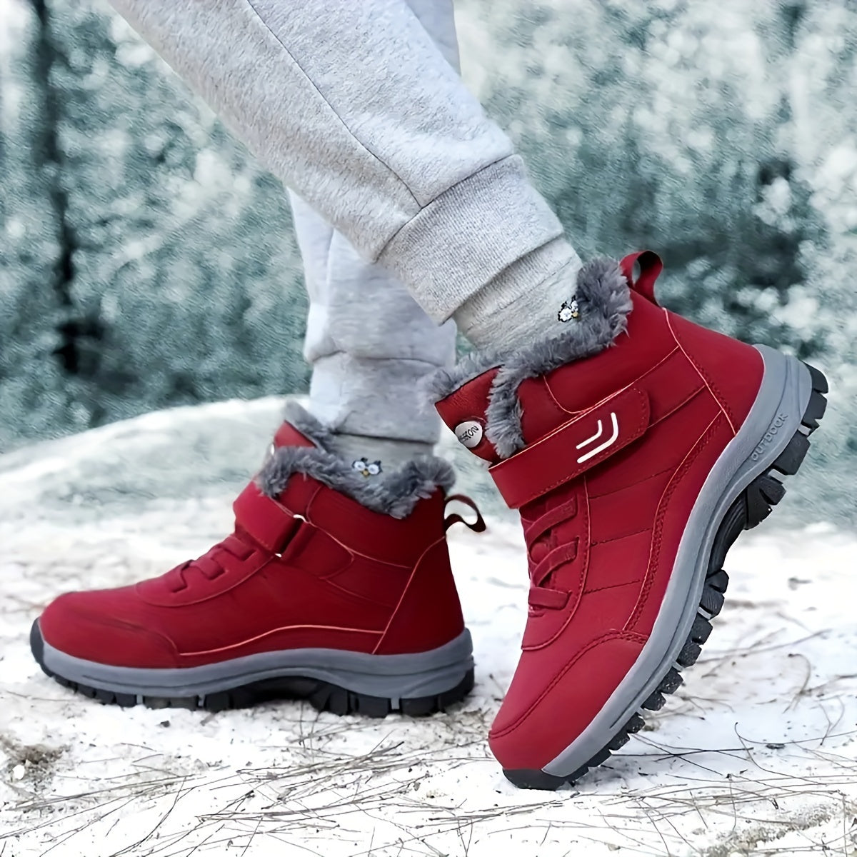 Bottes Hiver Femme, Fermeture Auto-Agrippante, Col Fourrure, vue 2
