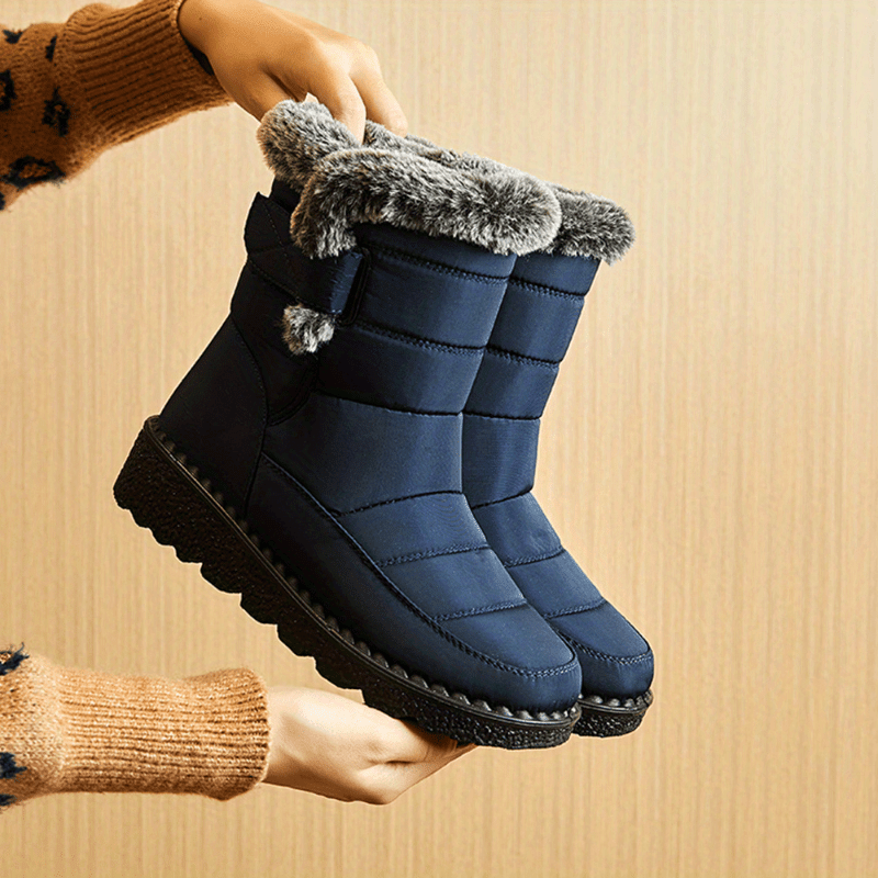 Bottines Chaudes Femme, Fermoir et Pompon, 3 Coloris, vue 2
