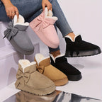 Chausson Botte Femme Nœud Décoratif, Plateforme