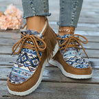 Bottines Mocassin Femme, Franges et Imprimé Aztèque, vue 4