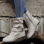 Bottines Femme Tissu, Fermeture à Boucle – coloris gris, vue 2