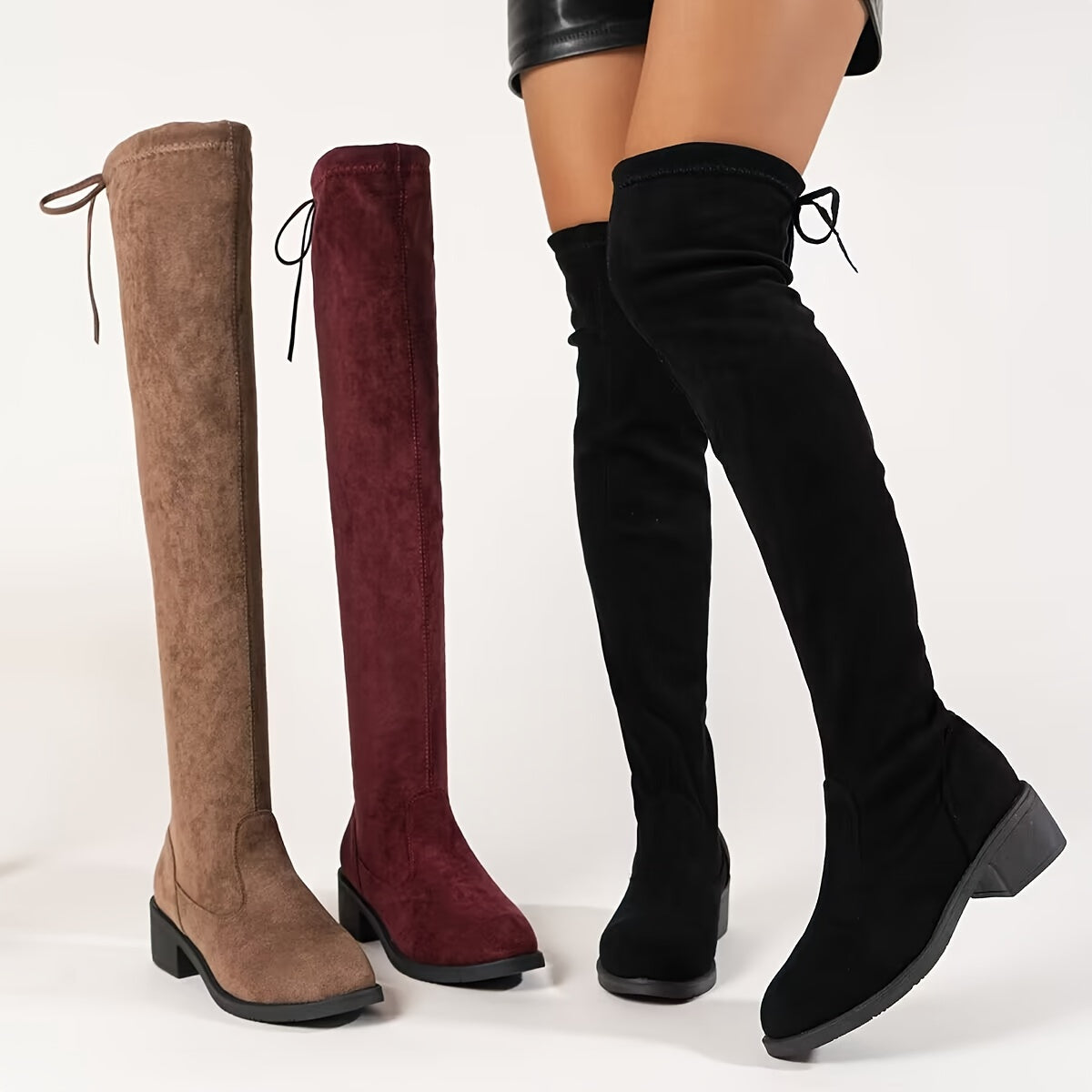 Cuissardes Femme Tissu Extensible, Cordon de Serrage