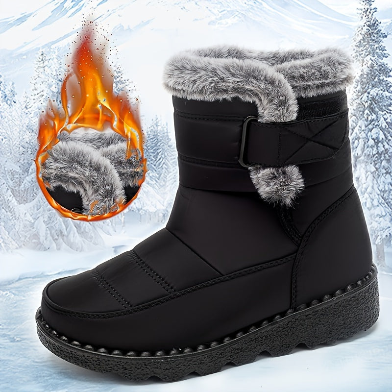 Bottines Chaudes Femme, Fermoir et Pompon, 3 Coloris, vue 4