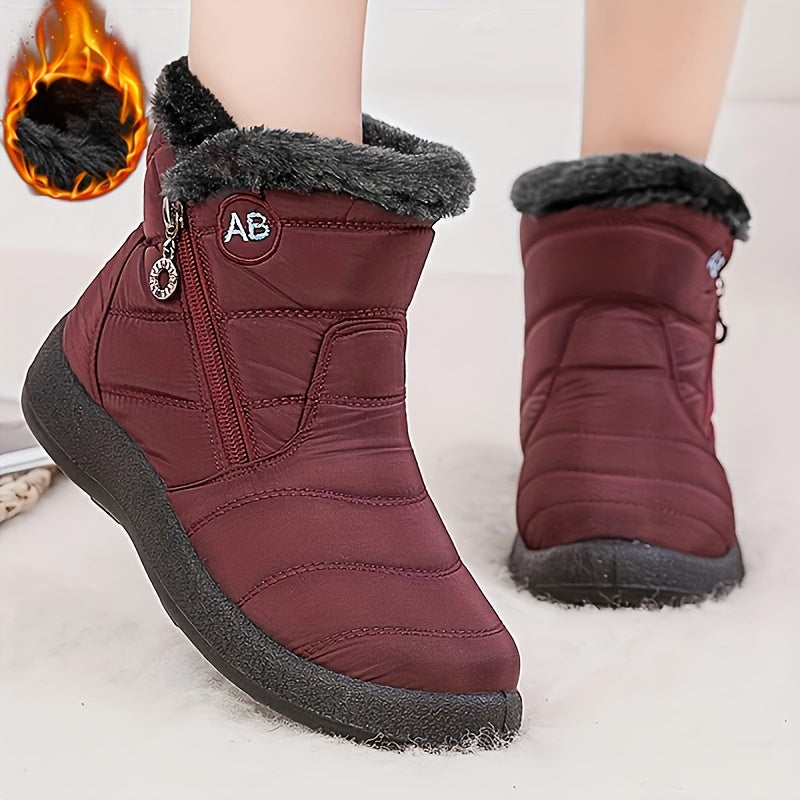 Bottes Femme Zippées, Col Fausse Fourrure, du 35 au 41