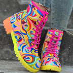 Bottes Rangers Femme à Lacets, Tissu Imprimé, vue 4