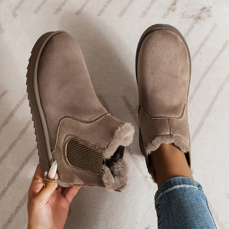 Bottines Chelsea Femme Plateforme, Chameau ou Gris