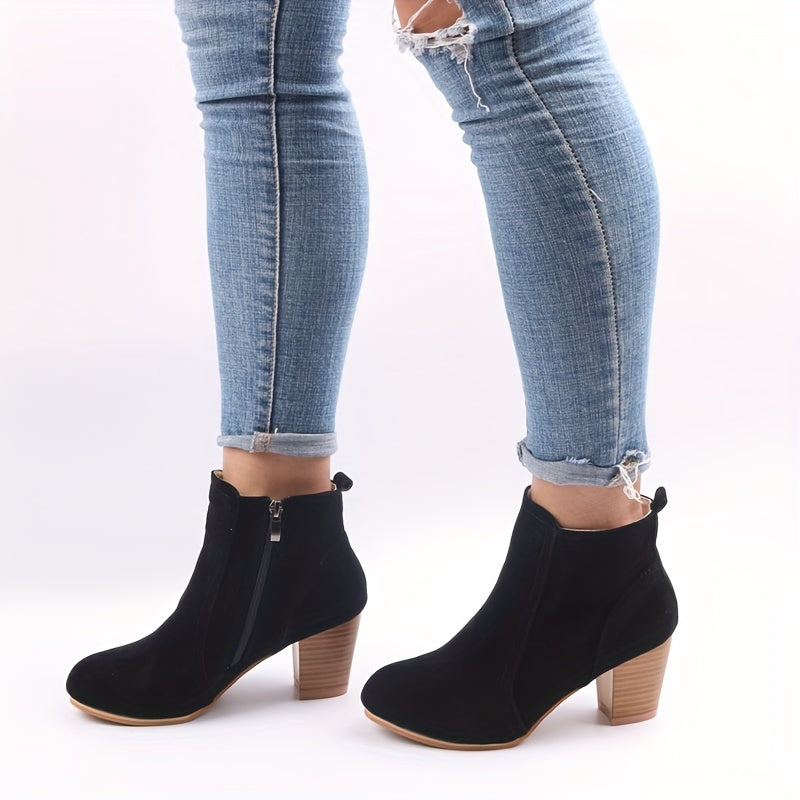 Bottines Femme Talon Haut, Fermeture Latérale – coloris noir