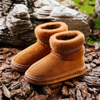 Bottes Fourrées Femme, Tissu Effet Daim – coloris chocolat
