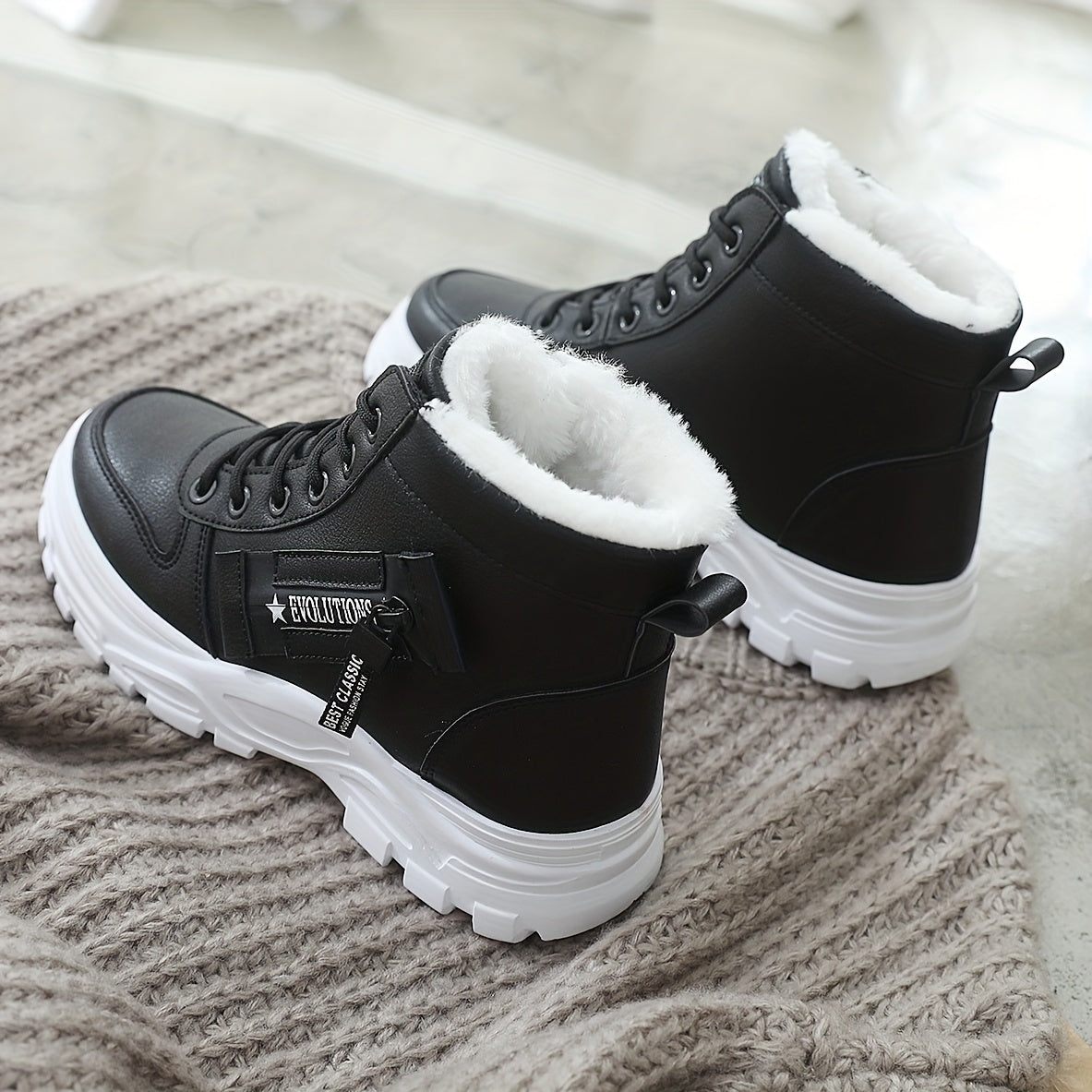 Bottines Femme Similicuir, Plateforme à Lacets, vue 12