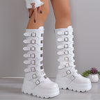 Cuissardes Femme Similicuir, Brides Métal, vue 18