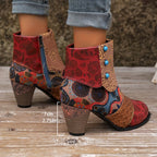 Bottines Femme Similicuir, Motif Fleuri, vue 9
