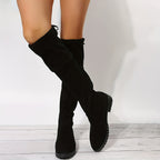 Bottes Montantes Femme Flanelle, Talon Bloc, vue 4