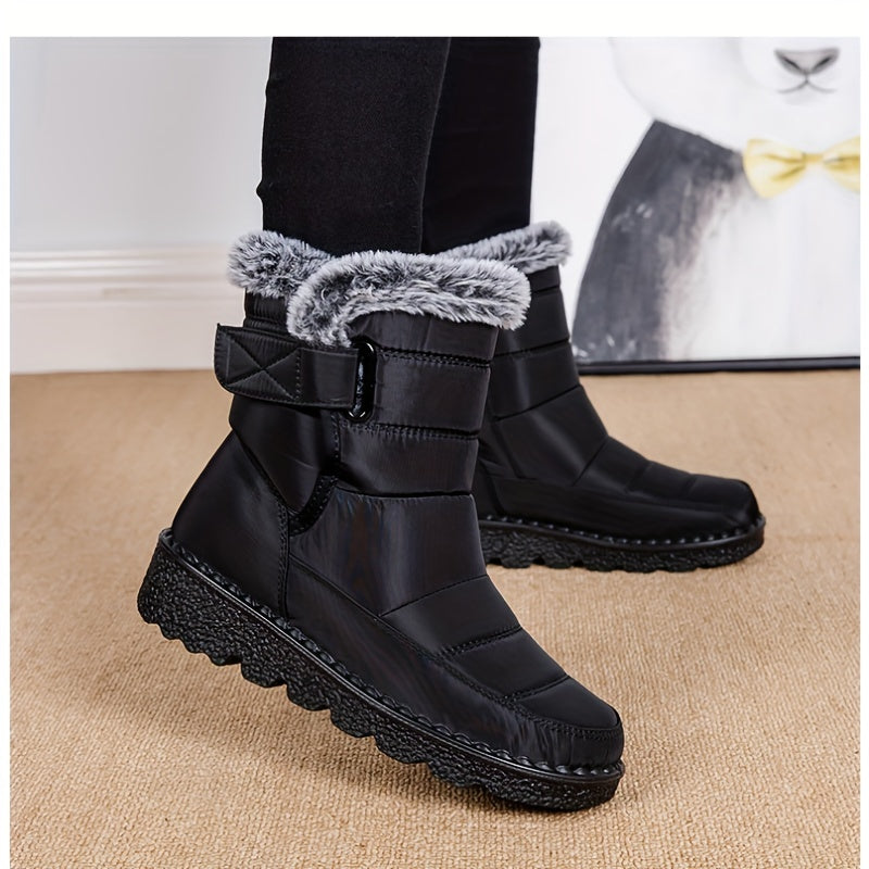 Bottines Chaudes Femme, Fermoir et Pompon, 3 Coloris