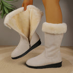 Bottes Hautes Femme à Zip, Beige ou Noir – coloris beige