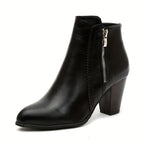 Bottines Femme Similicuir, Talon Bloc Moyen, vue 2