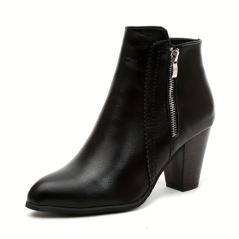 Bottines Femme Similicuir, Talon Bloc Moyen, vue 2