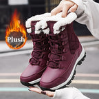 Bottes de Neige Femme Matelassées, Lacets, vue 2