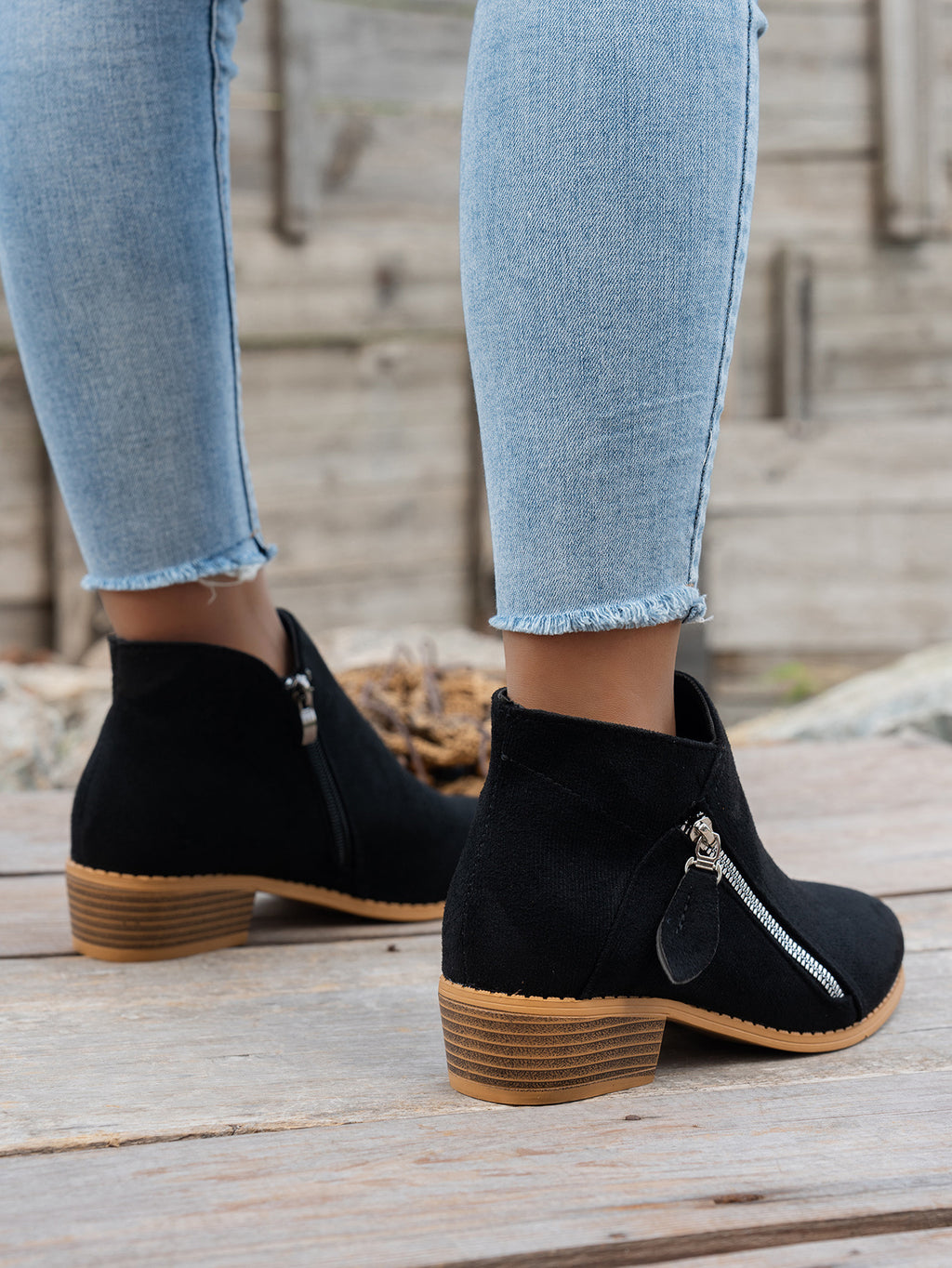 Bottines Femme Bout Pointu, Zip Décoratif, vue 6