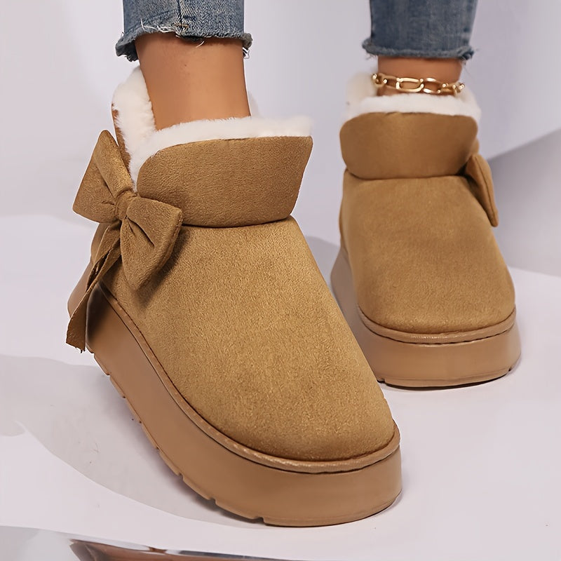 Chausson Botte Femme Nœud Décoratif, Plateforme, vue 3