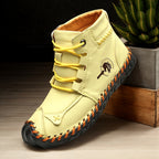 Bottines Femme Grande Taille à Lacets, Coutures Vintage – coloris jaune