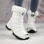 Bottes de Neige Femme, Tissu Enduit, Col Fourrure