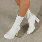 Bottes Chaussettes Femme en Tricot, Talon Bloc, vue 2