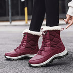 Bottes de Neige Femme Matelassées, Lacets, vue 4