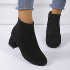Bottines Femme Marron Foncé, Fermeture Zip Latérale, vue 4