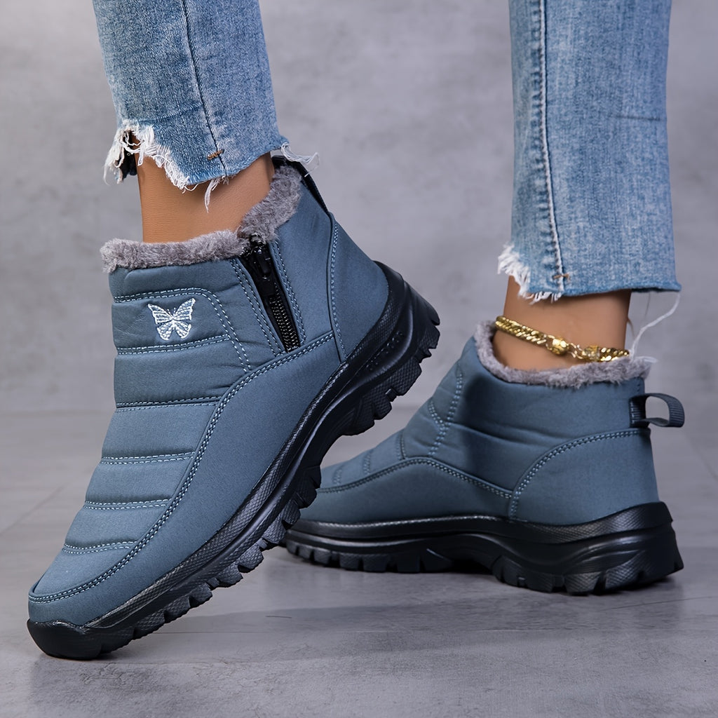 Bottines Femme Fourrées, Fermeture Zip, Bout Rond, vue 3