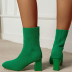Bottes Chaussettes Femme en Tricot, Talon Bloc, vue 12