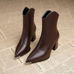 Bottines Femme Bout Pointu Métal, Talon Bloc, Doublure au Choix, vue 5