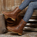 Bottes à Lacets Femme Similicuir, Zip et Bride à Boucle, vue 11