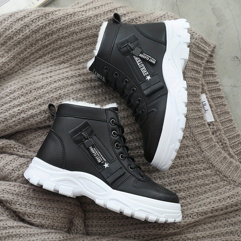 Bottes Plateforme Femme à Lacets, Col Fourrure, vue 10