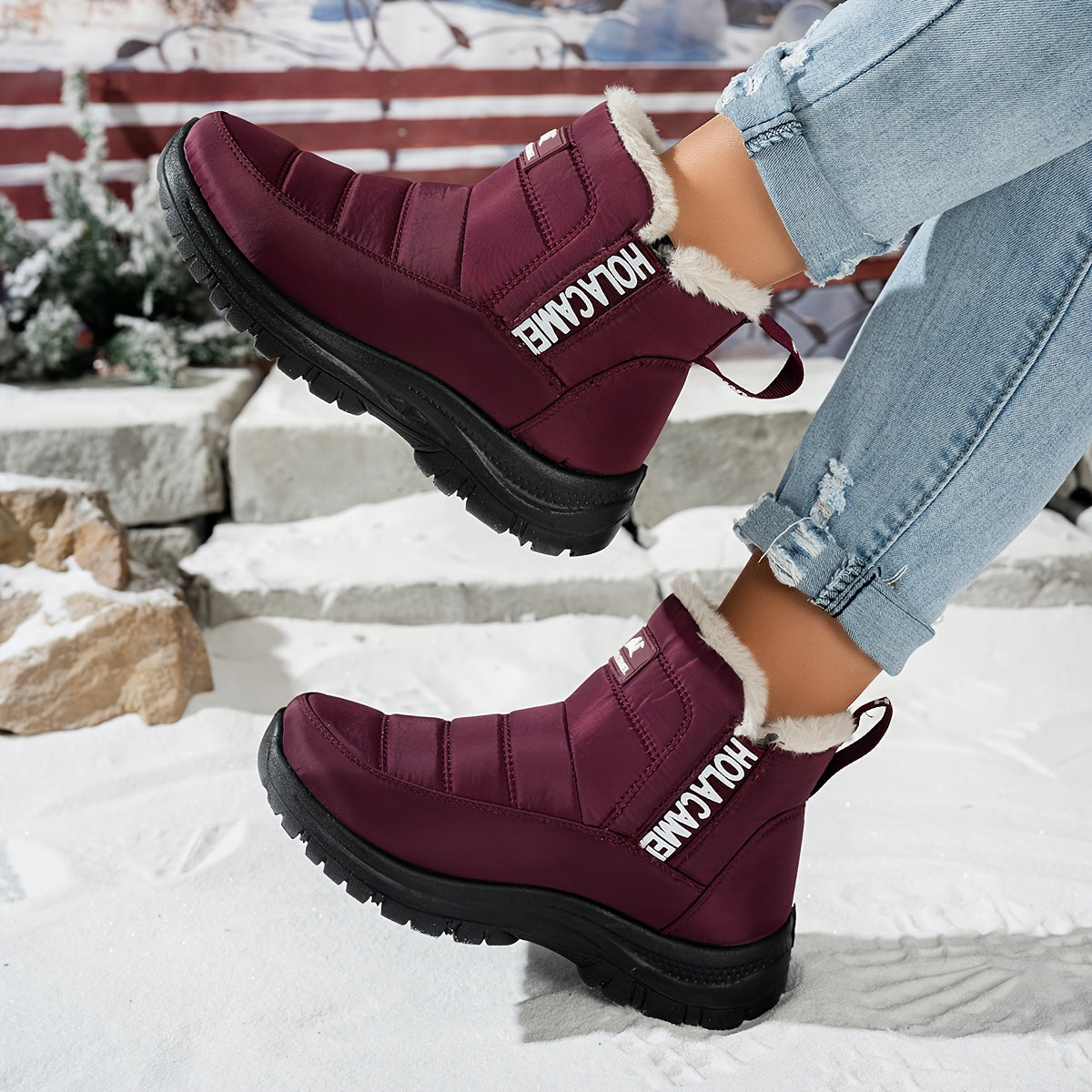 Bottes de Neige Femme Matelassées, Doublure Polaire, vue 4