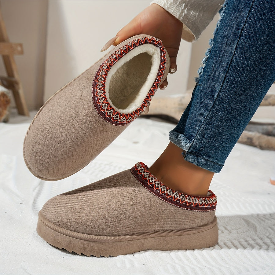 Chaussons Bottes Femme Tissu, Doublure Polaire – coloris beige