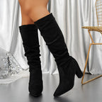 Bottes Femme Mi-Mollet, Talon Bloc, Bout Pointu, vue 9