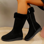 Bottes Hautes Femme à Zip, Beige ou Noir, vue 3