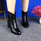 Bottines Femme Bout Pointu, Talon Bloc, vue 6