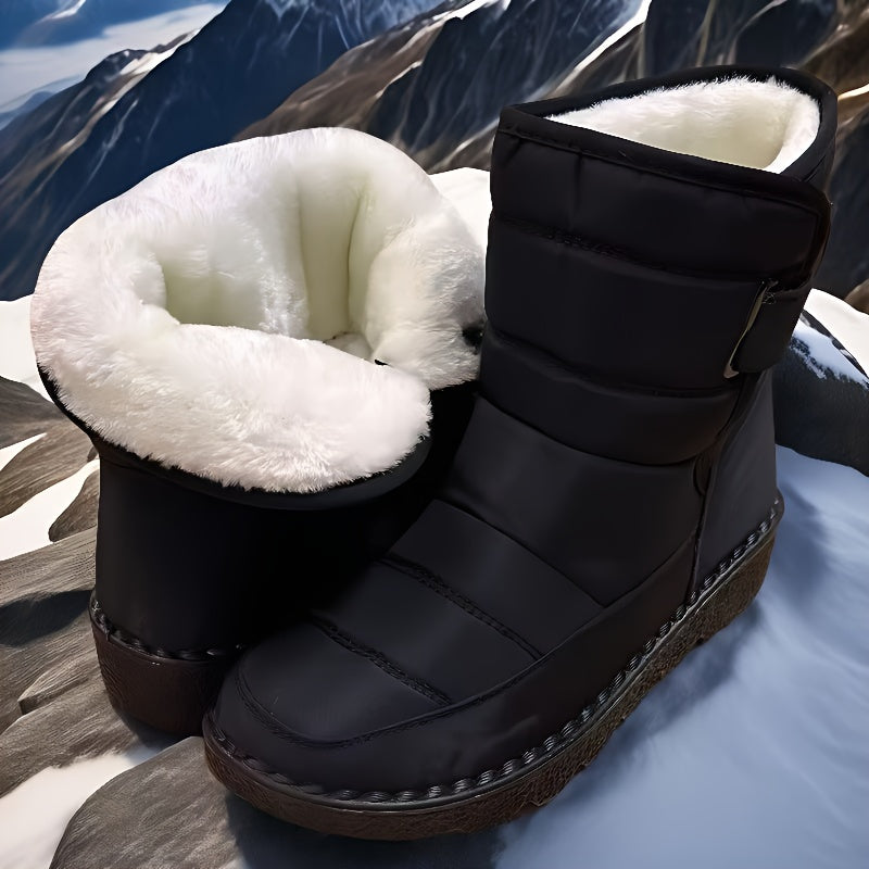 Bottines Femme Matelassées, Fermeture Auto-Agrippante – coloris noir