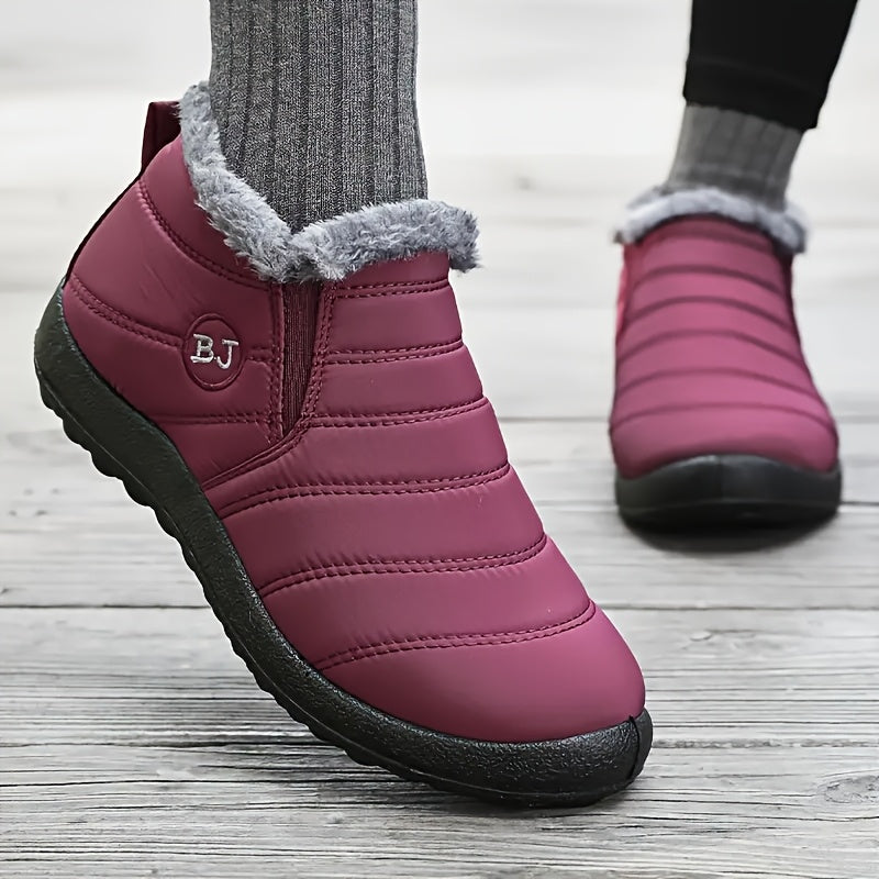 Bottes Plates Femme à Enfiler, Col Fausse Fourrure, vue 7