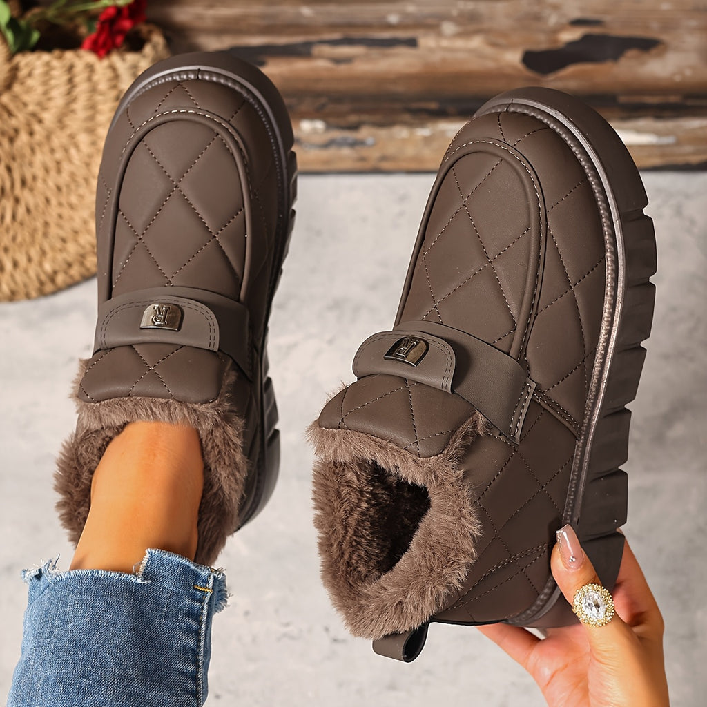 Bottes de Neige Femme Courtes Matelassées, Col Fourrure, vue 19